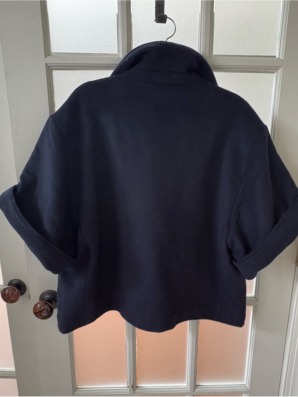 New Talbots Navy Coat wool blend boxy jacket. - Picture 4 of 5